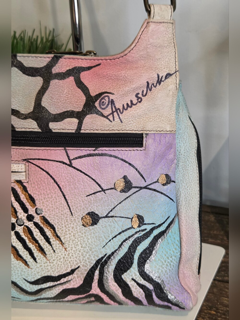 Anuschka Pastel Multicolor Floral Print Shoulder Bag - Picture 6 of 16